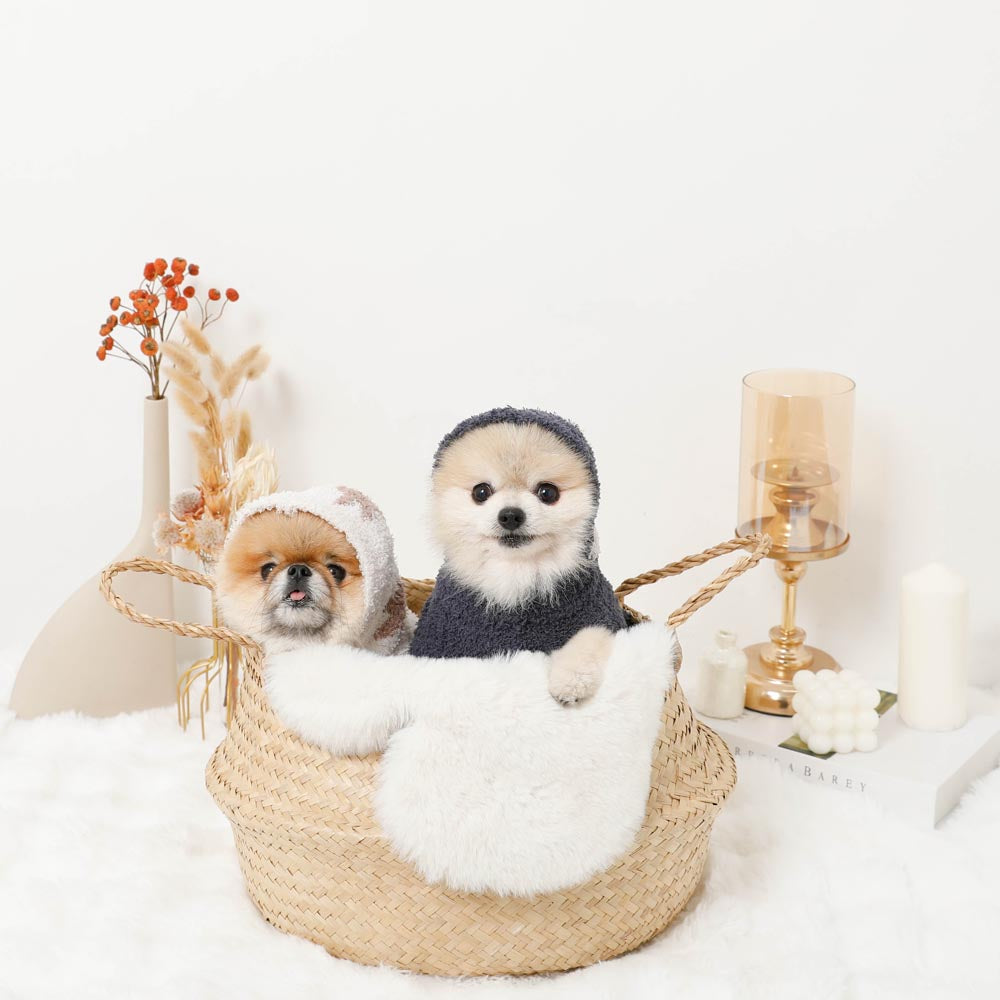 Star pattern fluffy knit rompers