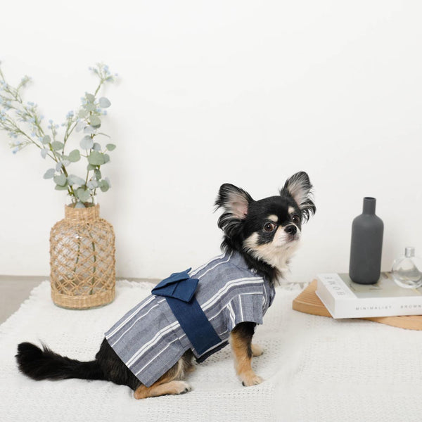 Cool navy striped yukata