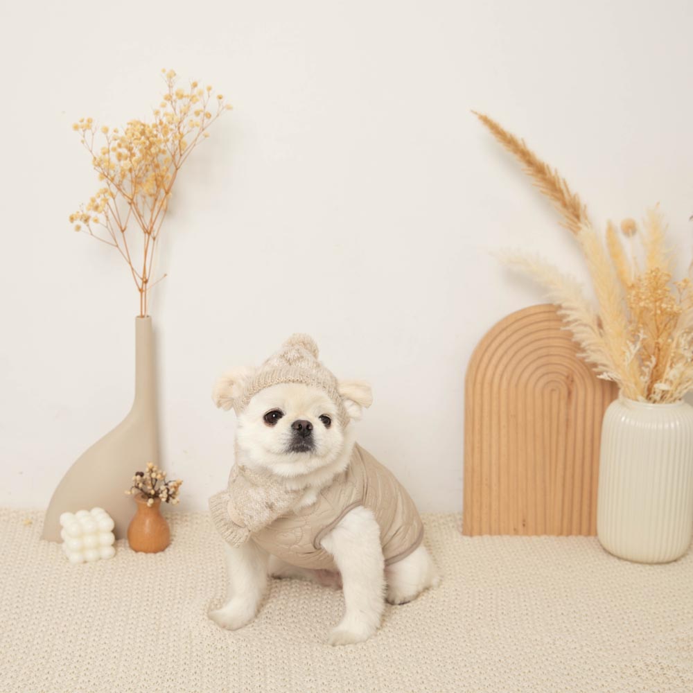 ノルディック柄ポンポンニット帽