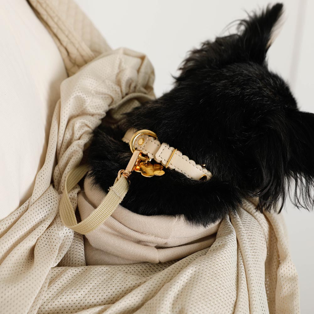 メッシュ付サイズ調整可能グラフチェックドッグスリング【名入れ刺繍対応】