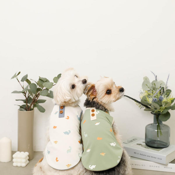 Cool dinosaur pattern bicolor tank top [cold pack compatible] [old model]