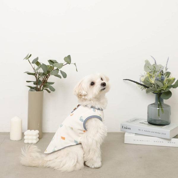 冷感恐竜柄バイカラータンクトップ【保冷剤対応】