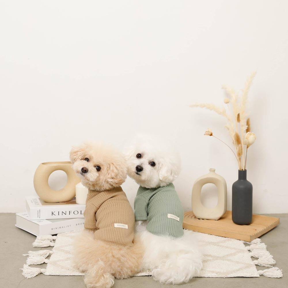 Simple high neck rib tops