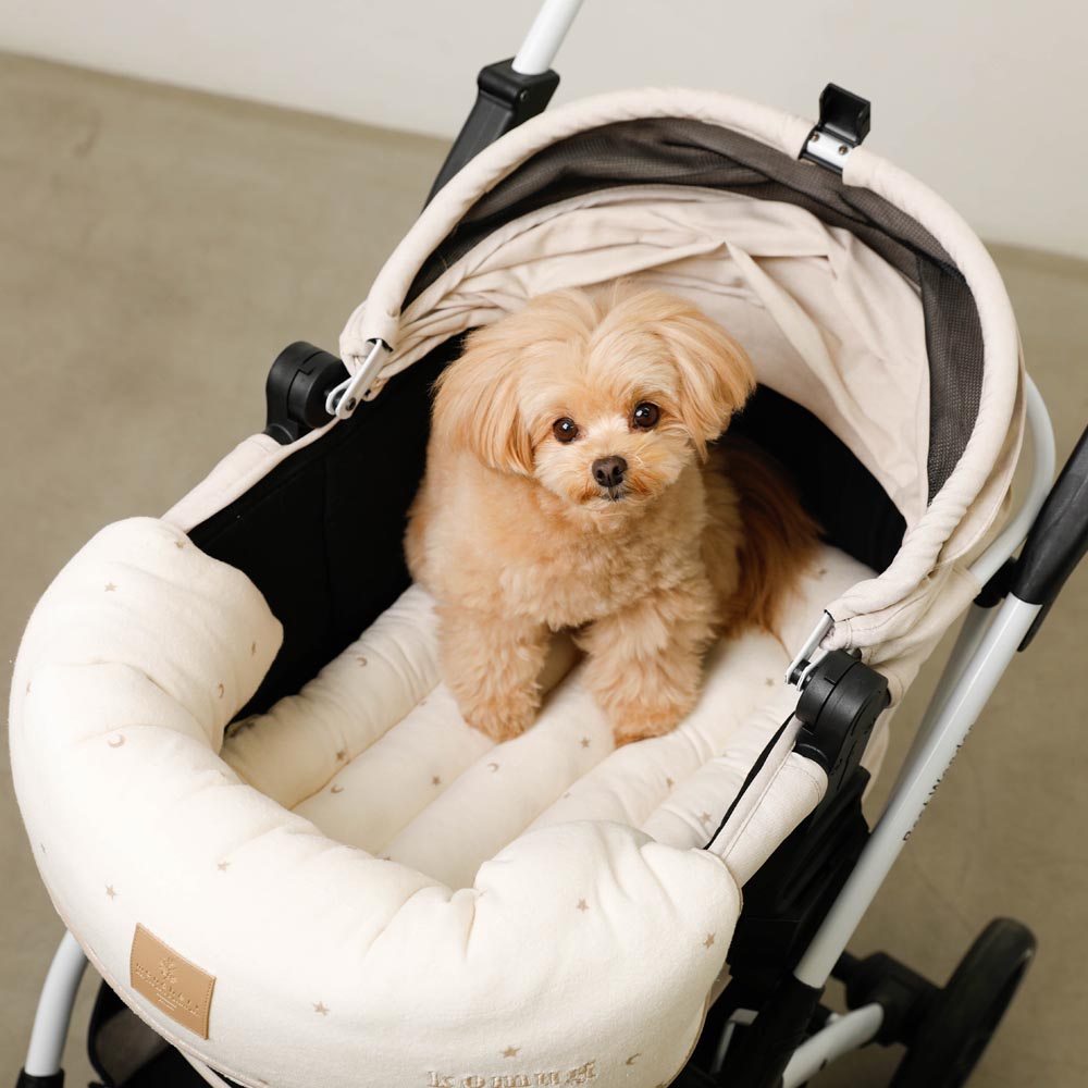 Stars and moon pattern pile pet cart cushion mat