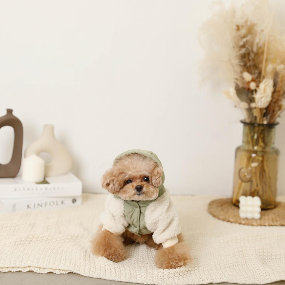 quilted boa sleeve jacket