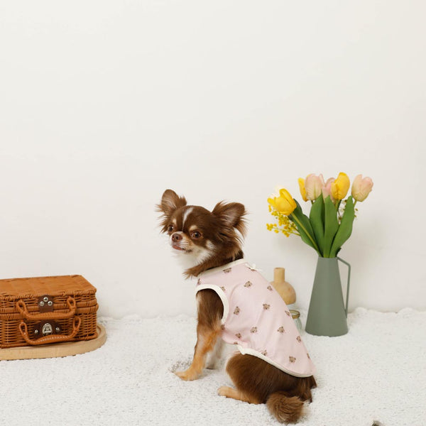 Cool mesh bear print sleeveless tops [cold pack compatible] [old model]