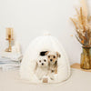 With a fallome semi -closed fur pet house cushion