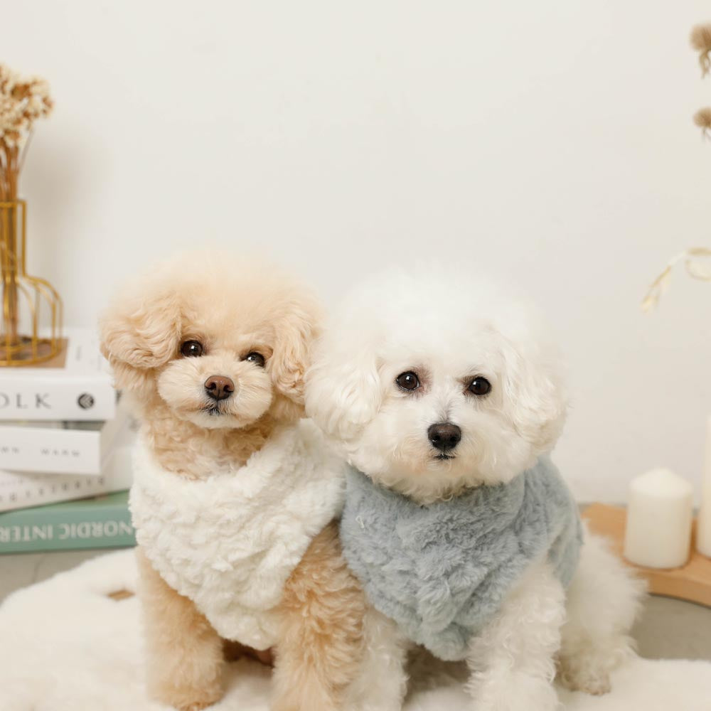 Flower motif fur vest