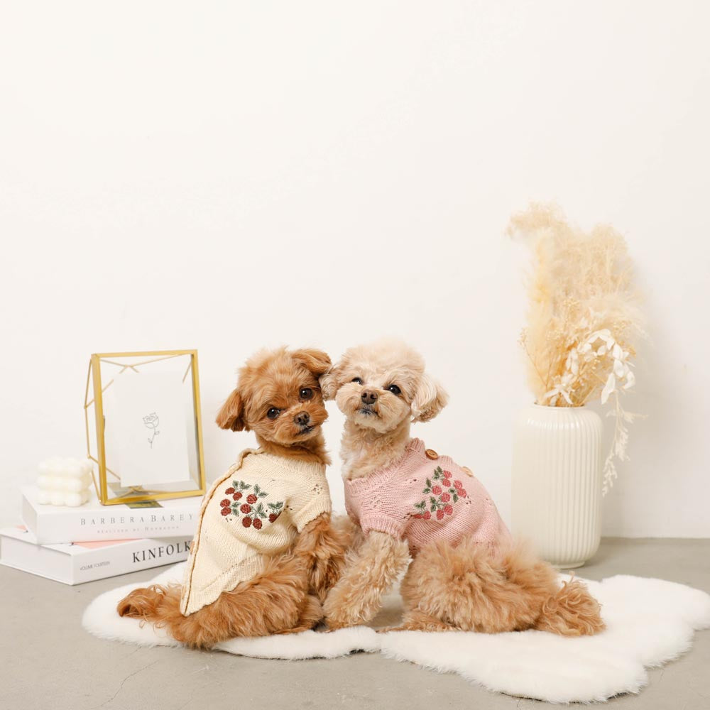 Brussels embroidery scalloped cardigan
