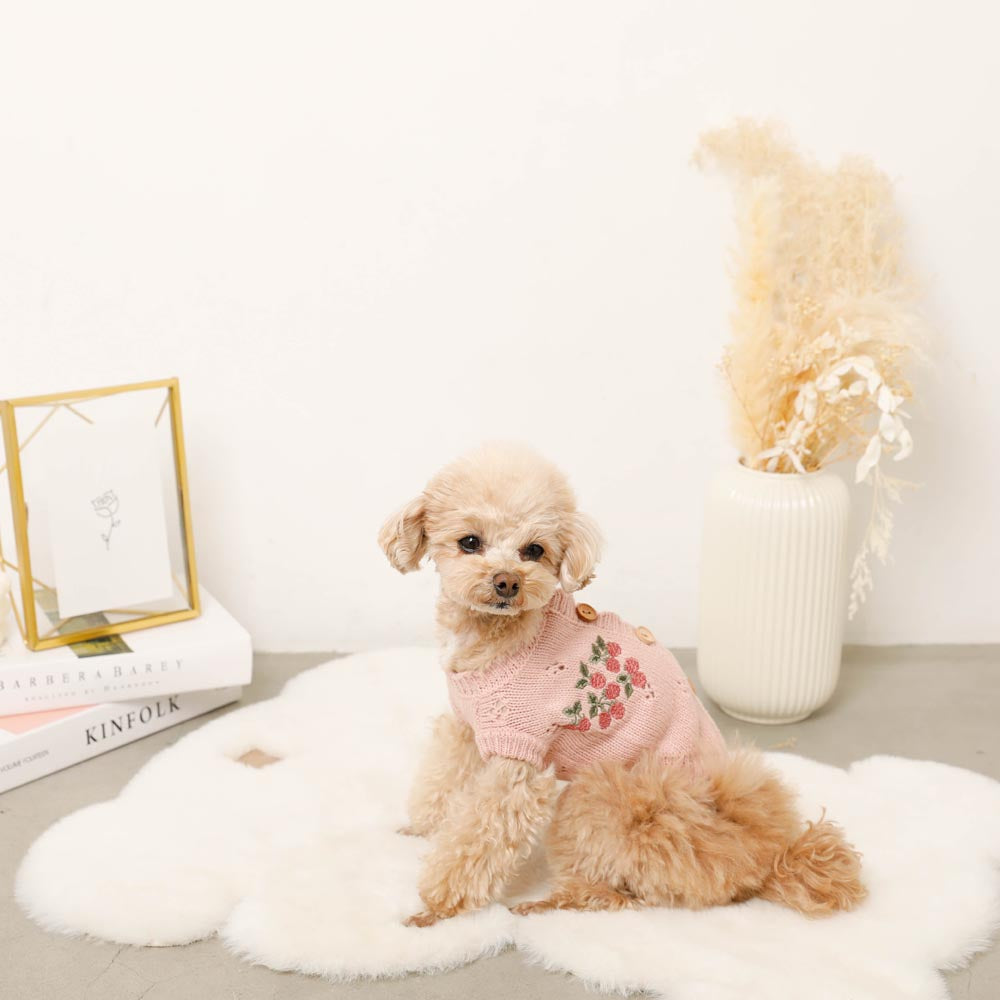 Brussels embroidery scalloped cardigan