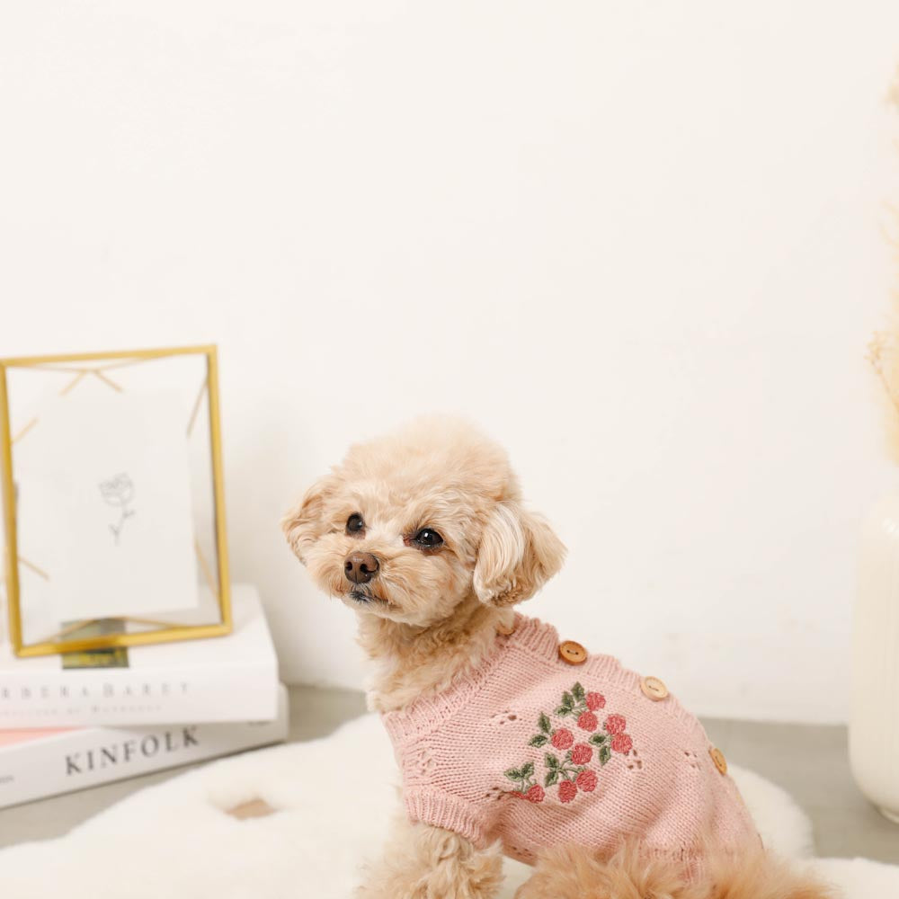 Brussels embroidery scalloped cardigan