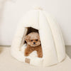 With a fallome semi -closed fur pet house cushion