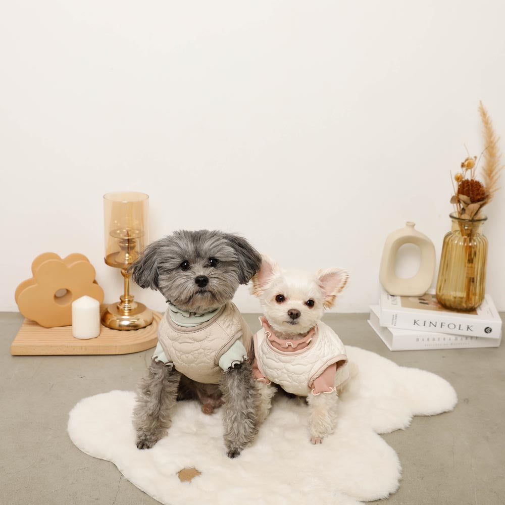 Reversible boa bear quilted jacket