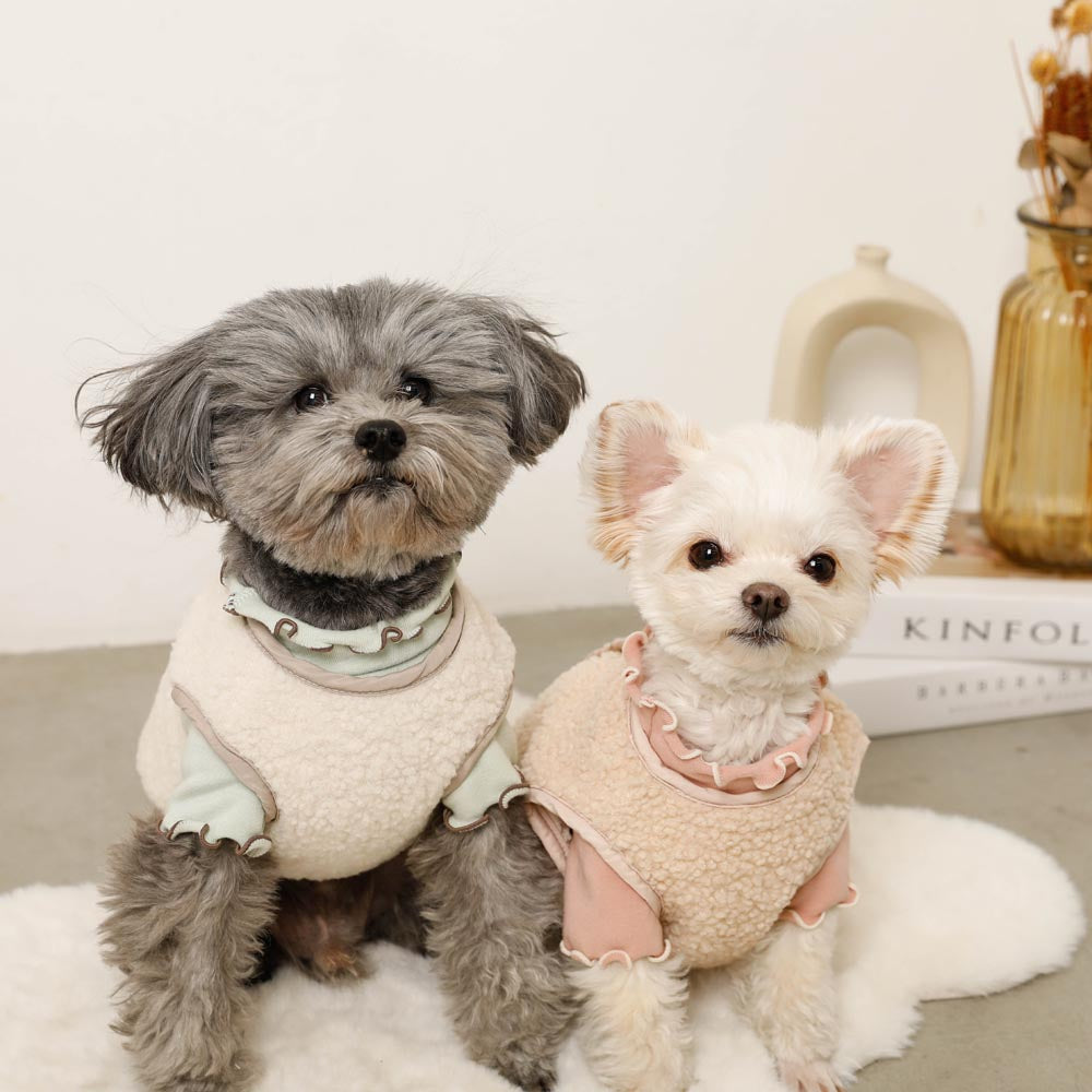 Reversible boa bear quilted jacket