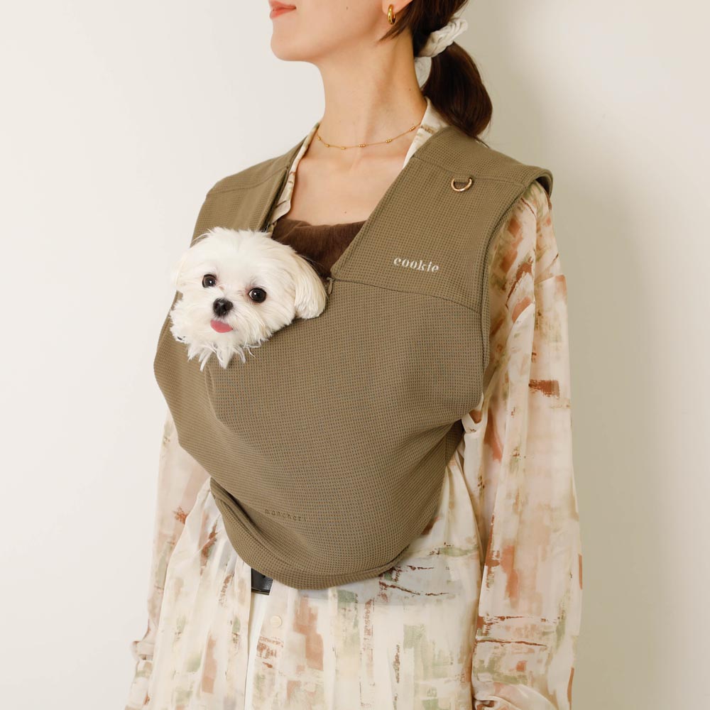 moncheri　ワッフルスリングリュック　名前入り ワッフルスリングリュック【名入れ刺繍対応】