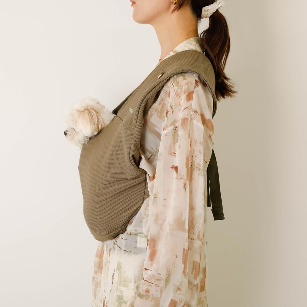 moncheri　ワッフルスリングリュック　名前入り ワッフルスリングリュック【名入れ刺繍対応】