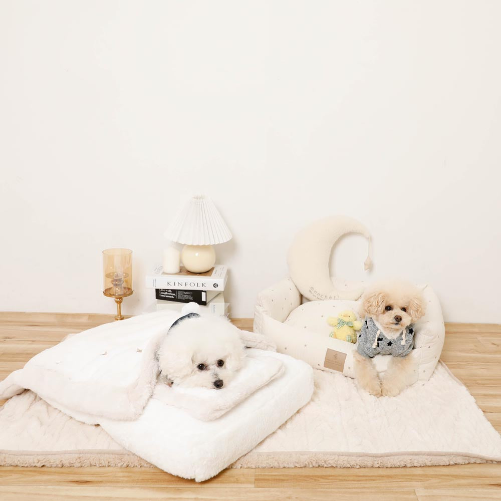 moncheri モンシェリ キルティングクッションベッド 撥水お星さまとお月さま柄刺繍キルティングクッションベッド