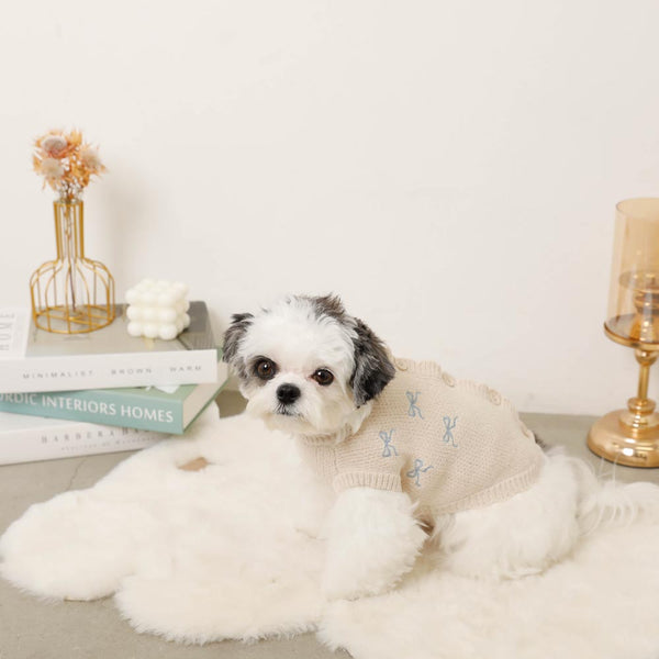 リボン刺繍スカラップカーディガン