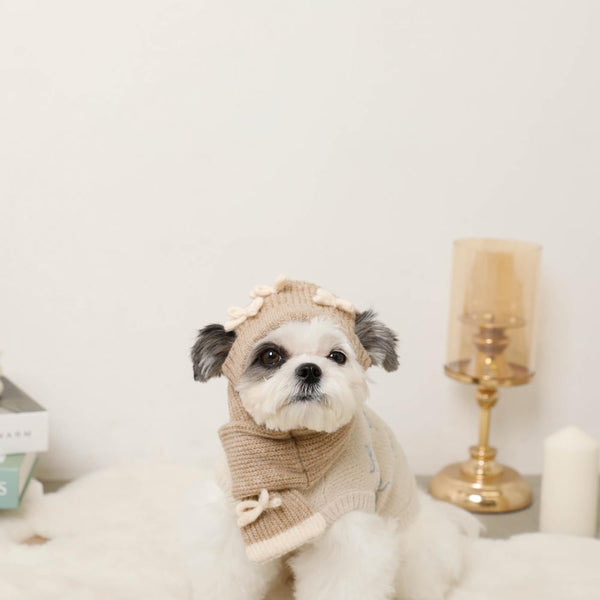 リボンモチーフニット帽