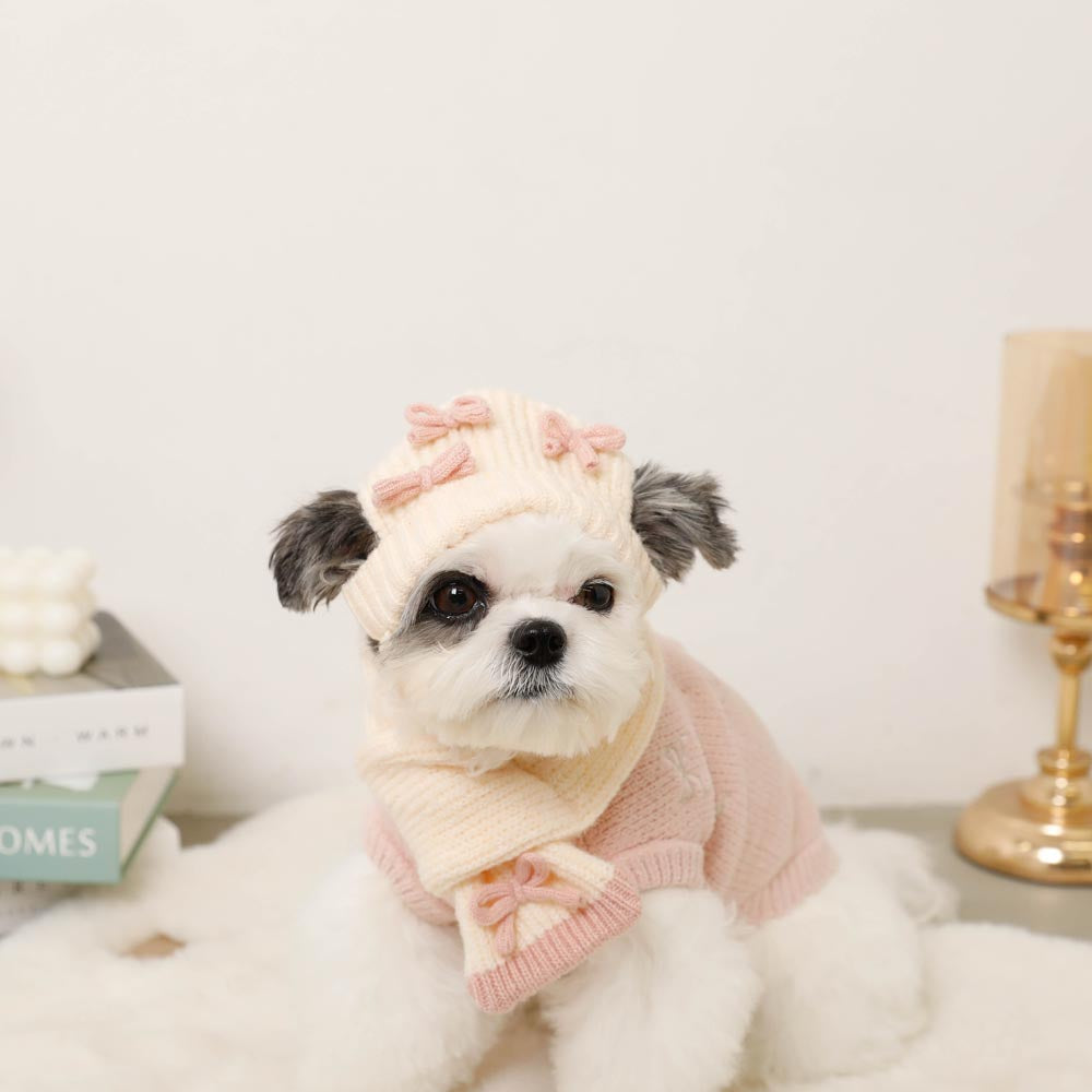 リボンモチーフニット帽