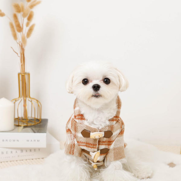 チェックダッフルコート