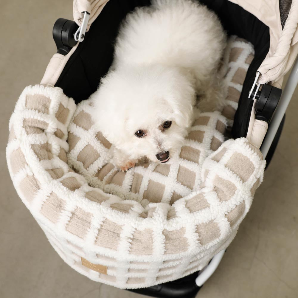 宠物推车格子坐垫垫