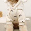 Rabbit bore hood ribbon pattern hoodie