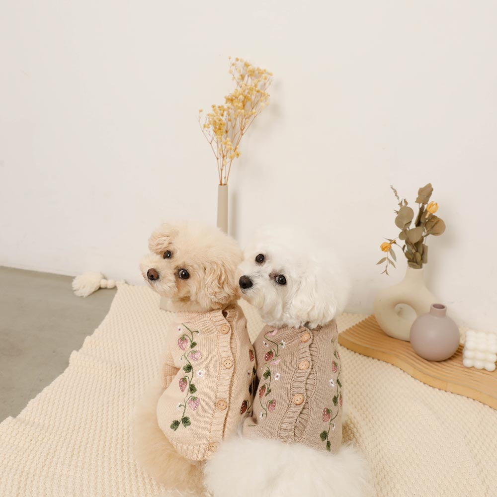 strawberry embroidery knit cardigan