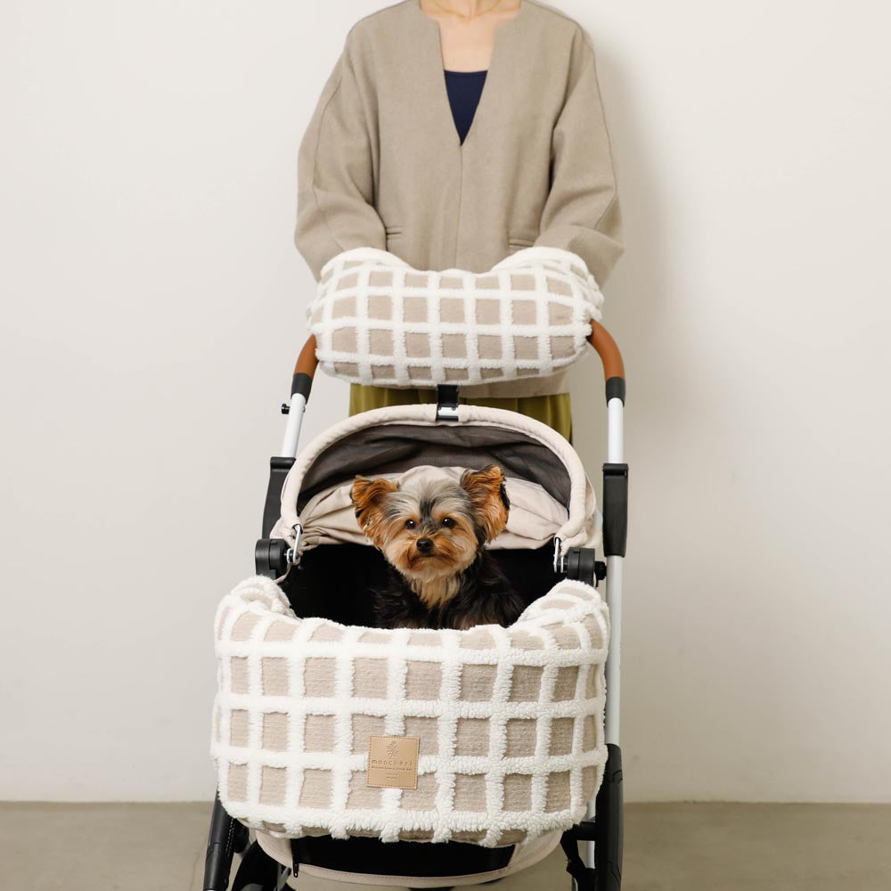 Pet cart check boa hand muff