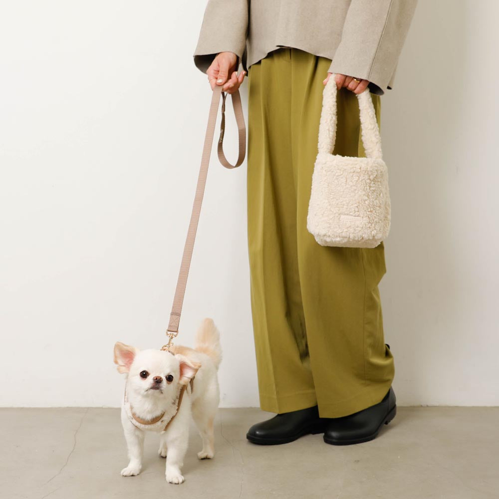 ボアハート刺繍ハーネス＋リードSET【名入れ刺繍対応】