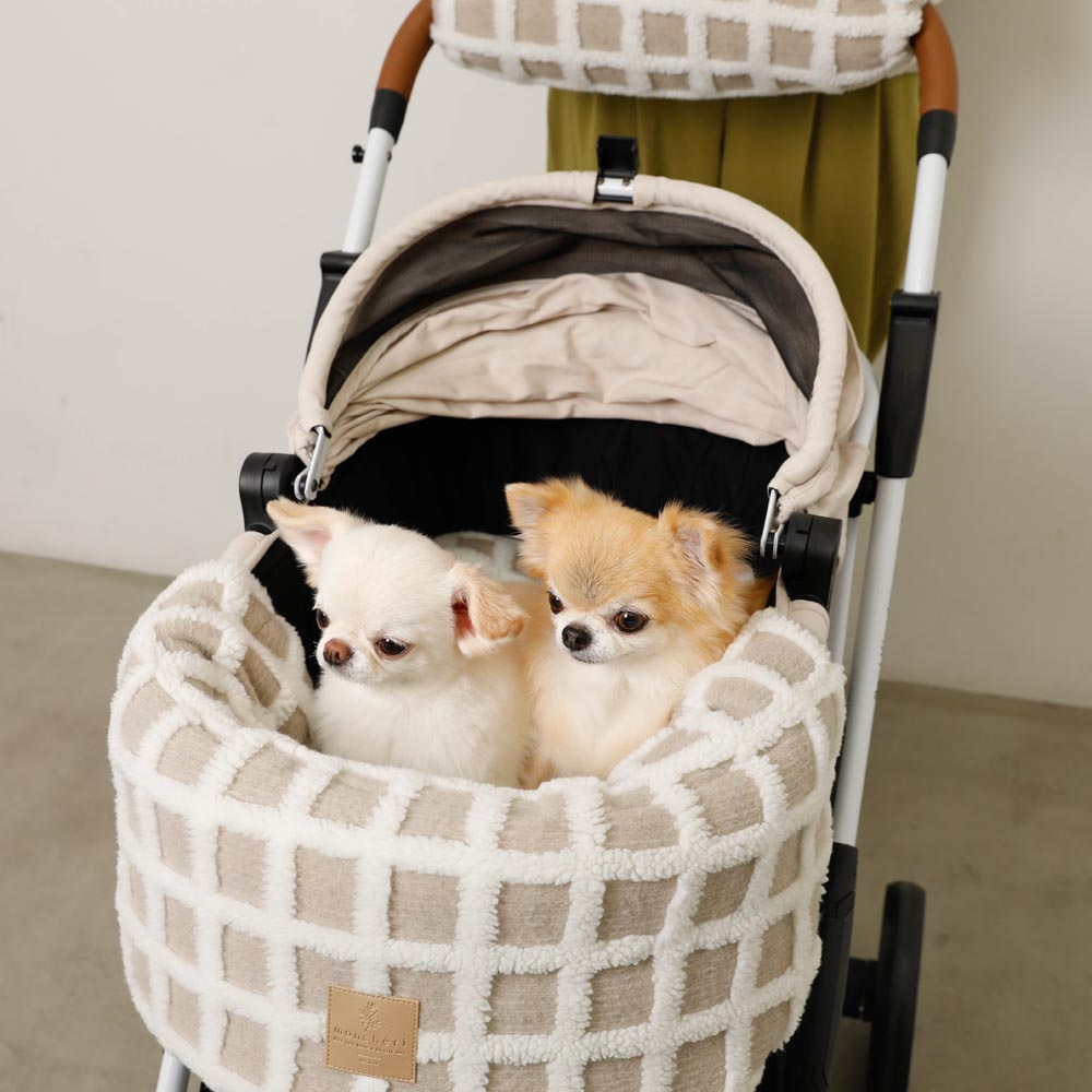 宠物推车格子下巴靠背垫盖