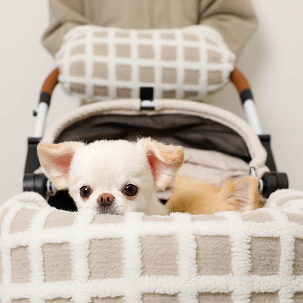 宠物推车格子下巴靠背垫盖