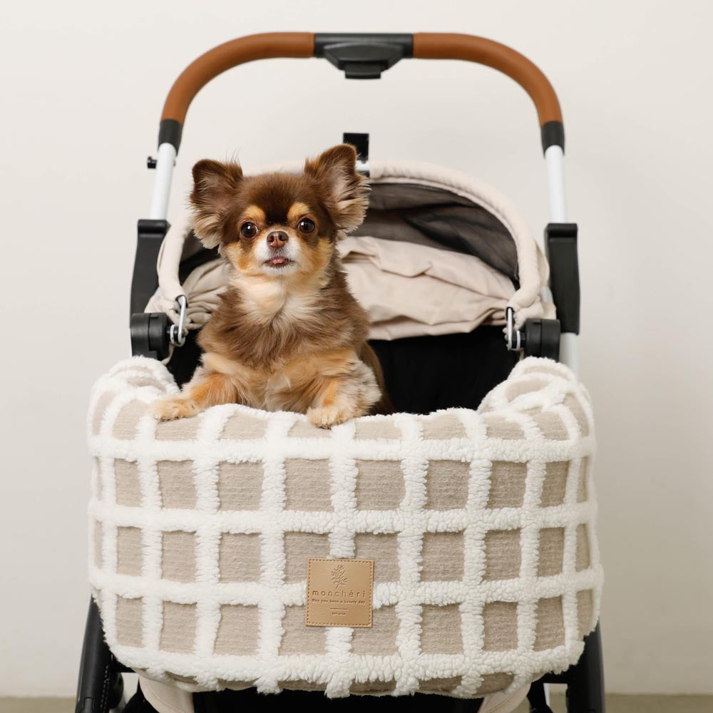 宠物推车格子下巴靠背垫盖
