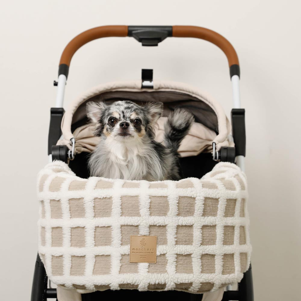 宠物推车格子下巴靠背垫盖