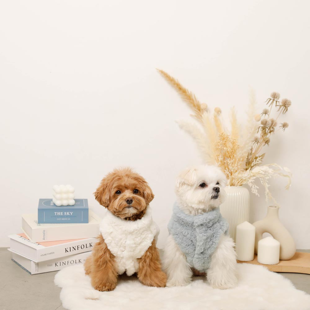Flower motif fur vest