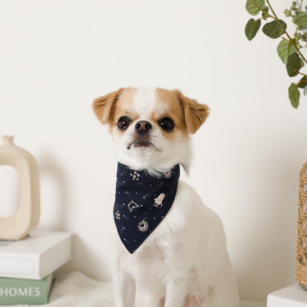 Star pattern embroidery bandana with cold feeling ice pack pocket [Includes ice pack]