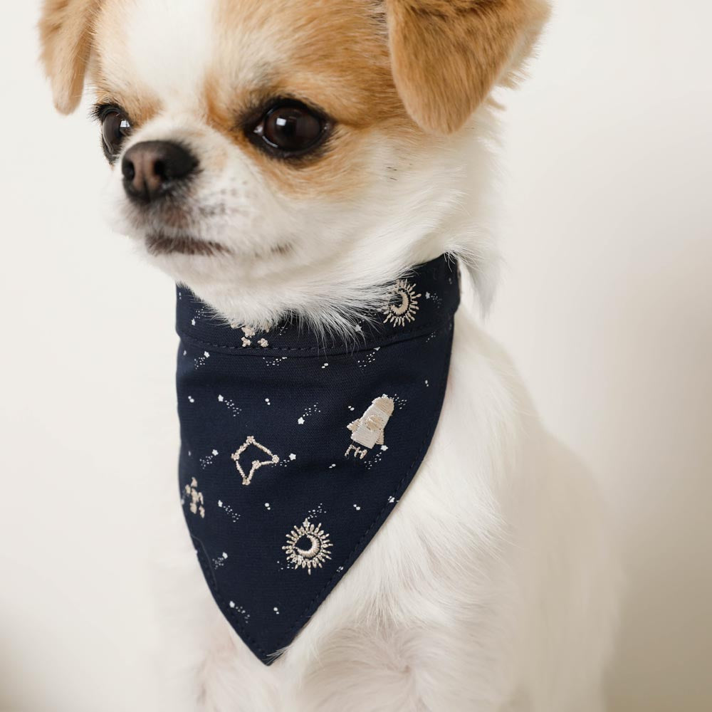 Star pattern embroidery bandana with cold feeling ice pack pocket [Includes ice pack]