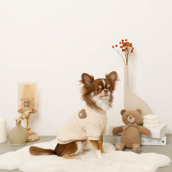 くまさんワンポイント刺繍トップス