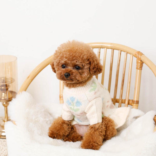 花柄ニットワンピース