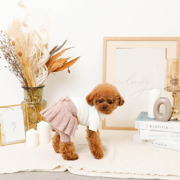 メランジカラーニットスカートパンツ