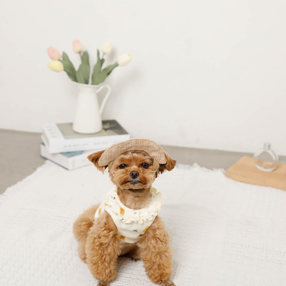 Cool bear pattern collar ruffle sleeveless tops