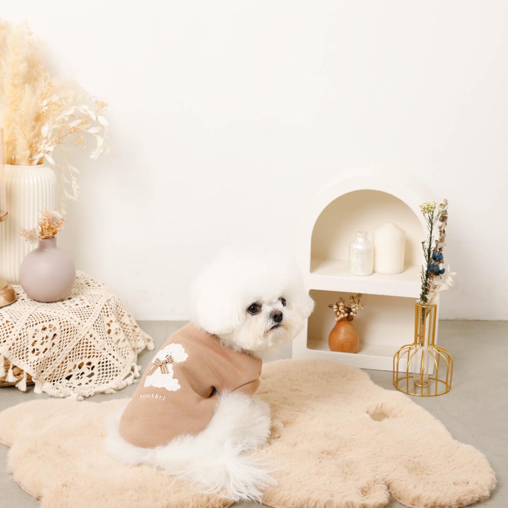 Dog fluffy embroidery tops