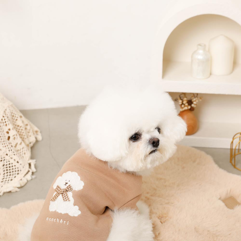 Dog fluffy embroidery tops