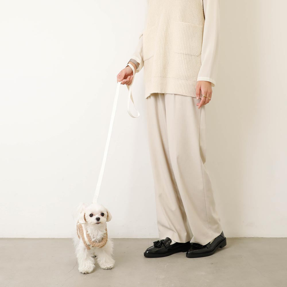 ボアチューリップ刺繍ハーネス+リードSET【名入れ刺繍対応】