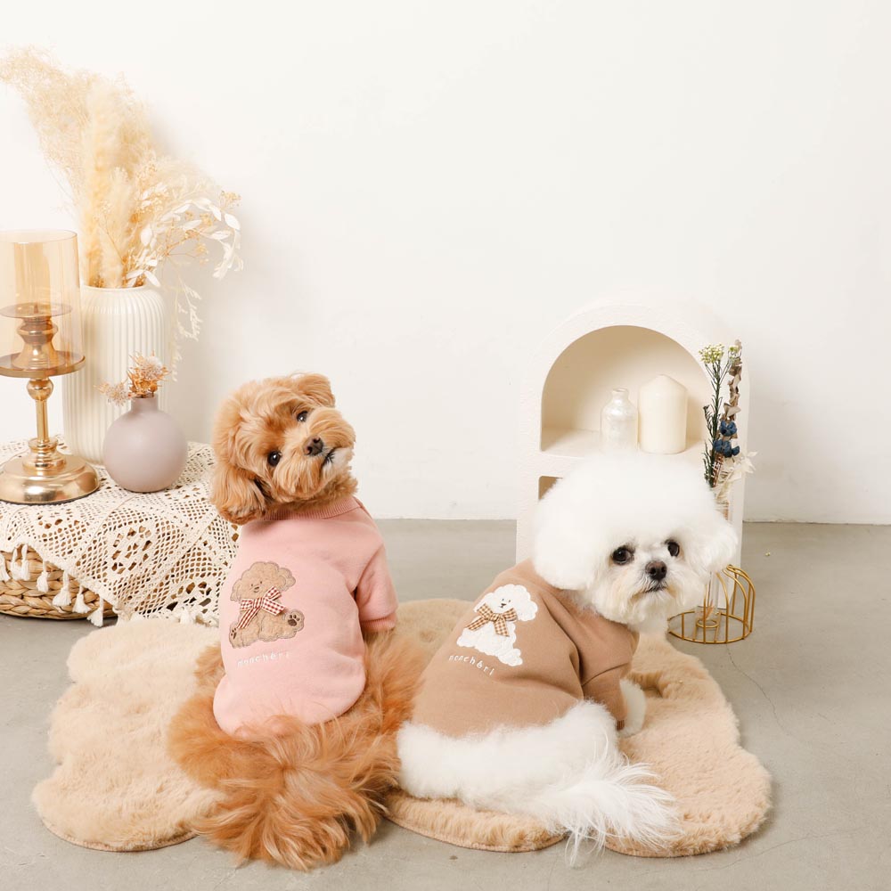 Dog fluffy embroidery tops