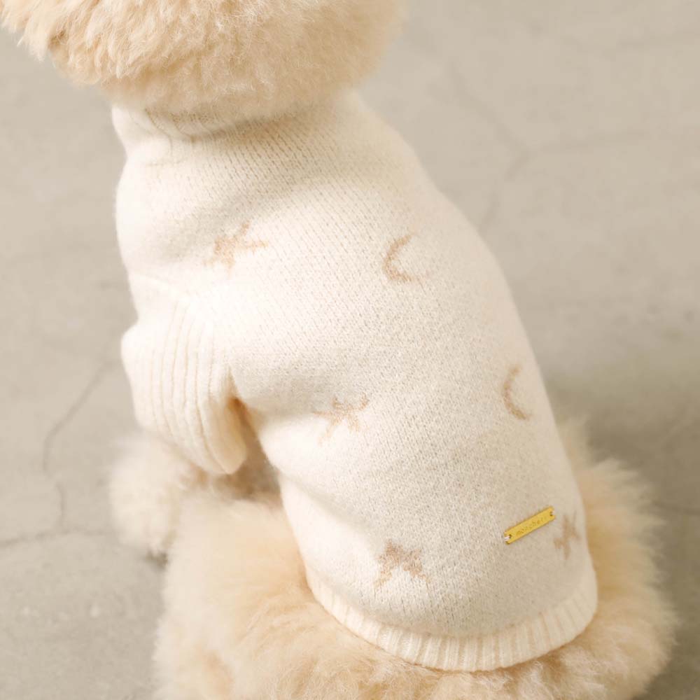 Stars and moon high neck knit