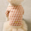 Check pattern knit polo shirt with collar