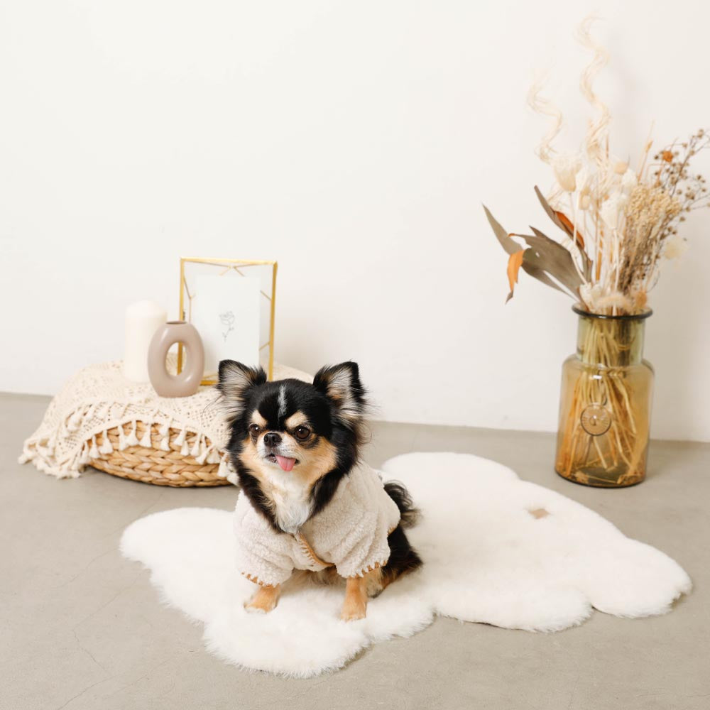 Overlock bear ear hood boa jacket