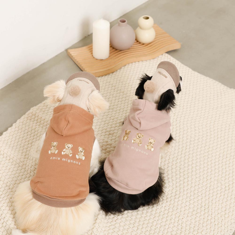 くまさん刺繍ノースリーブパーカー