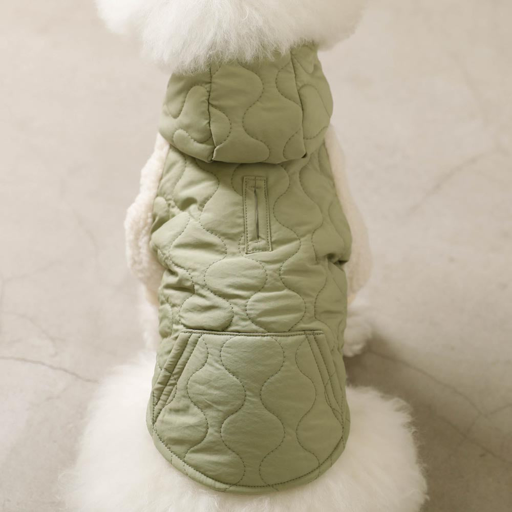 quilted boa sleeve jacket